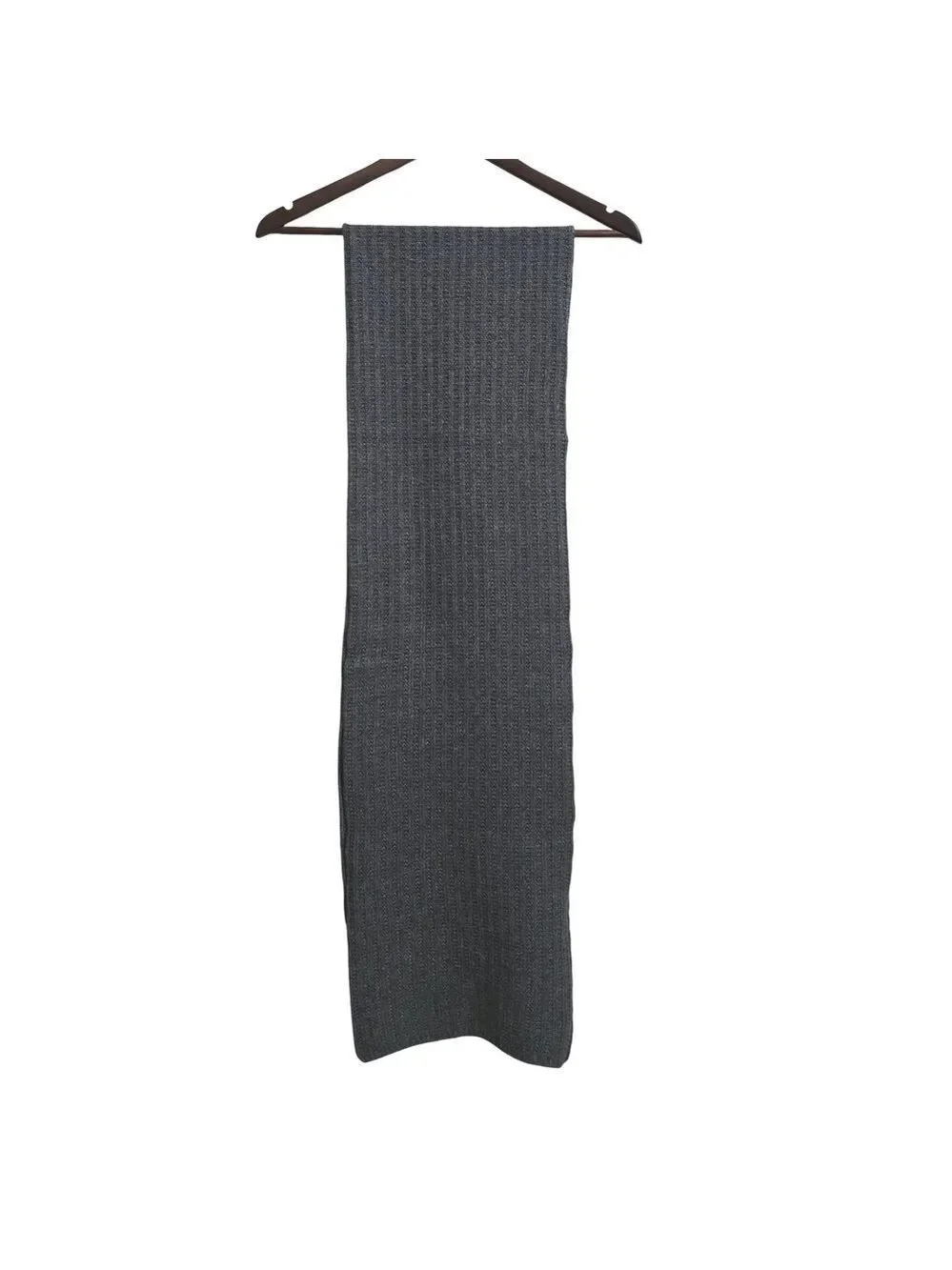 Murano Gray Ribbed Knit Merino Wool Cashmere Blend Scarf